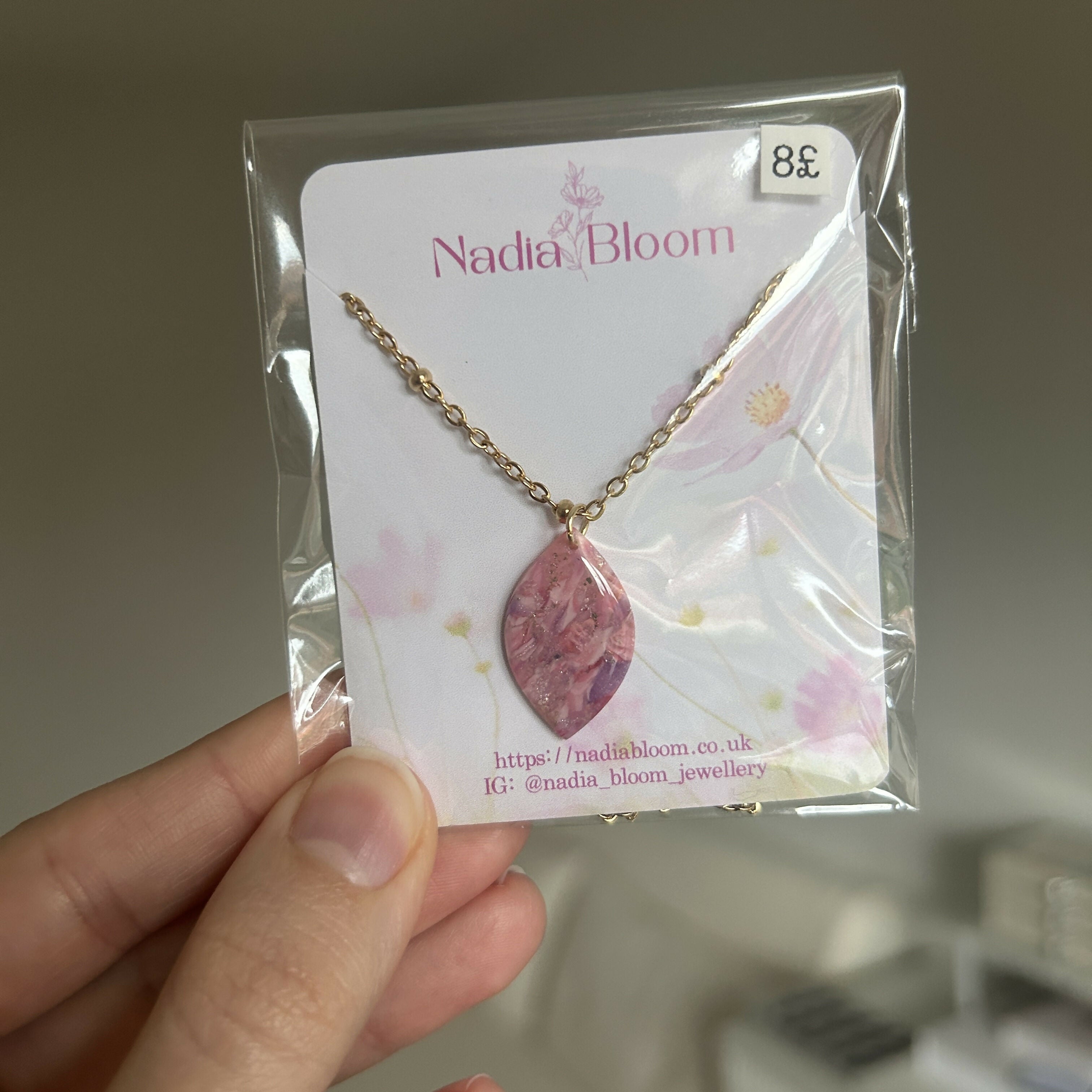 Pink Oval Necklace