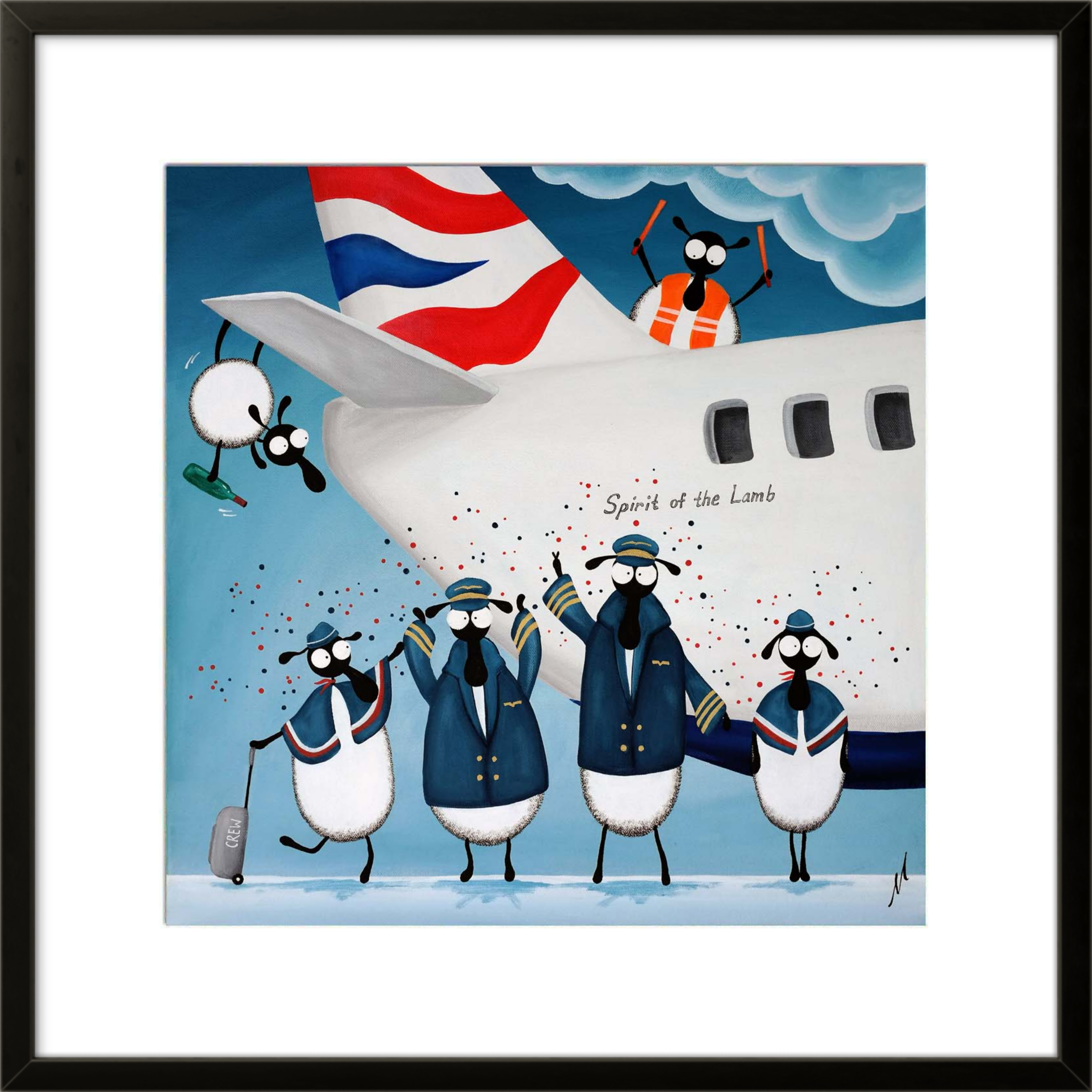 Bleatish Airways - 20” Framed Limited Edition Print