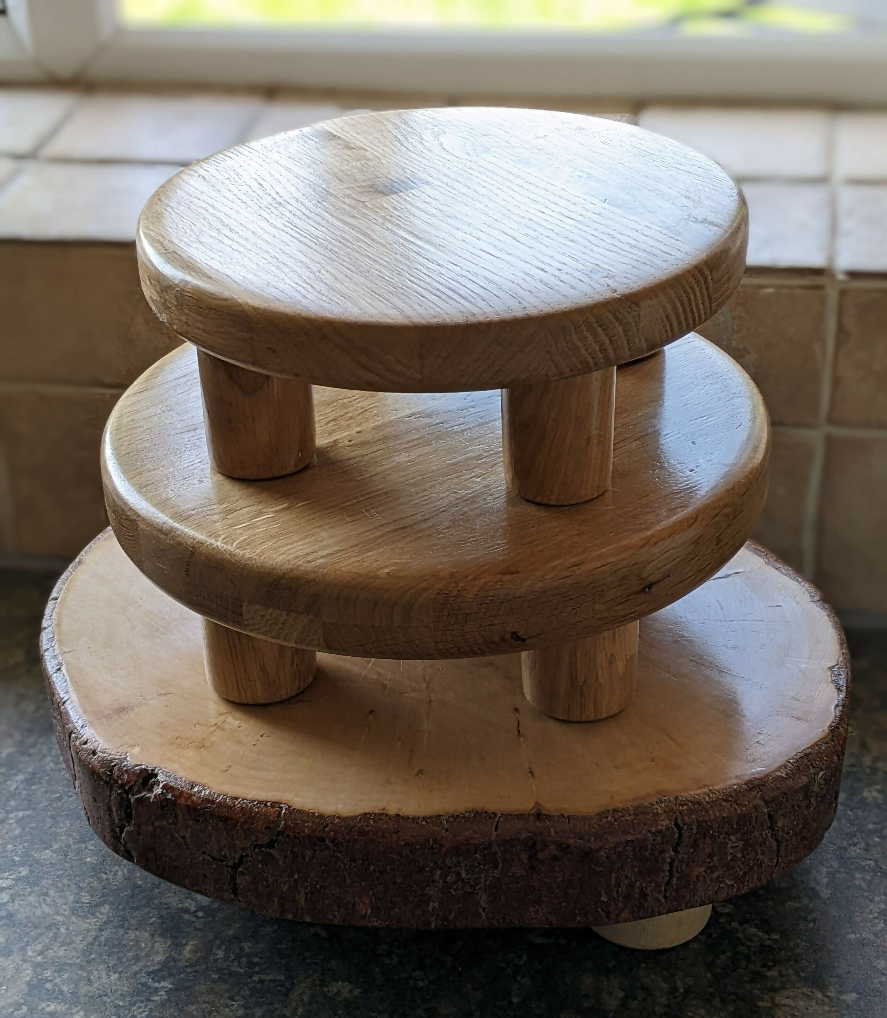 Medium Handmade Raised Wooden Display Stand