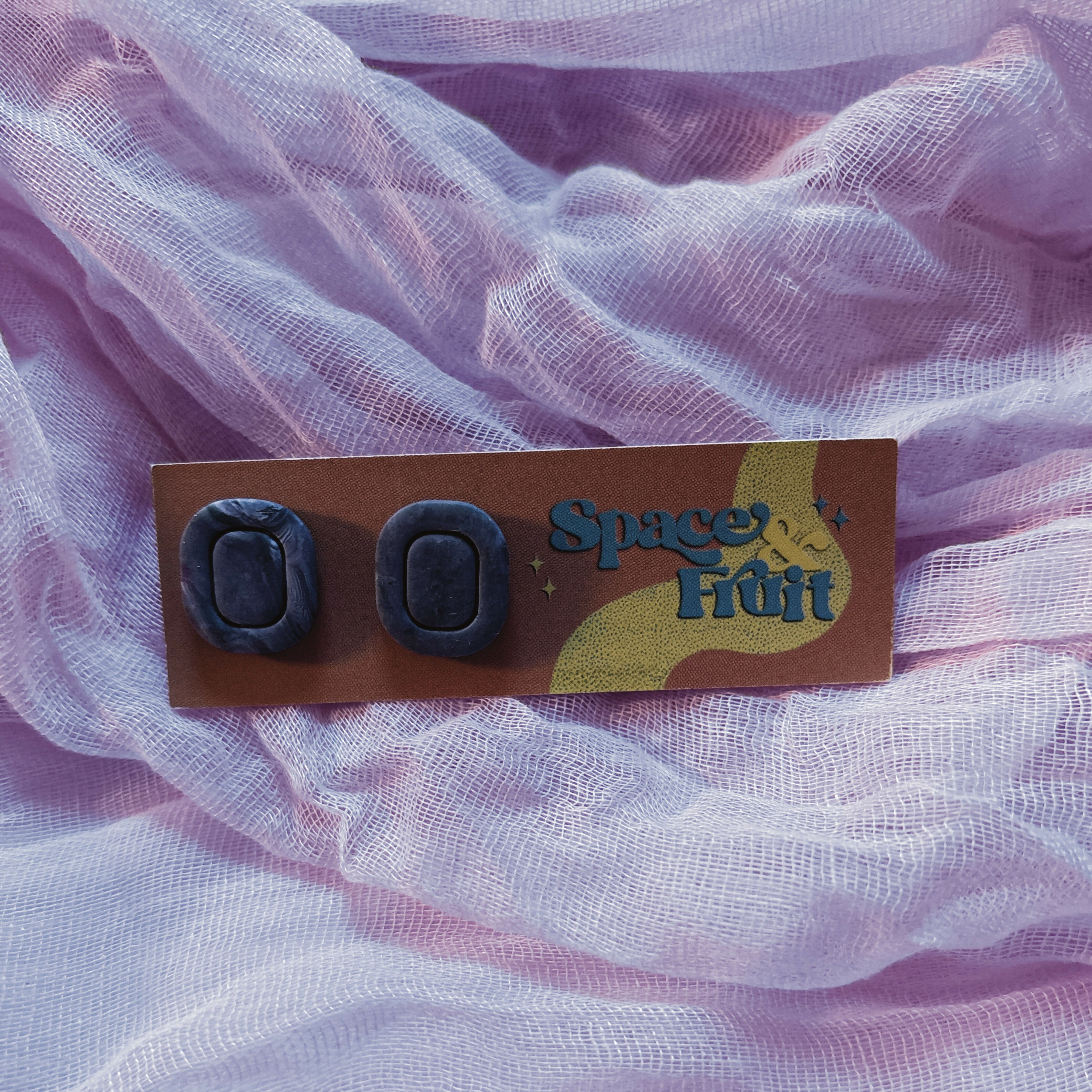 Grey Marbled Polymer Clay Studs