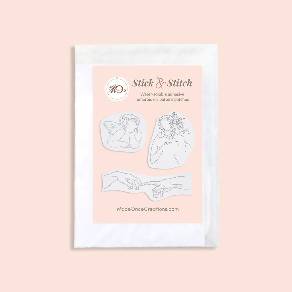 Renaissance Stick & Stitch Embroidery Patterns Set – Venus, Creation & Cherub Designs