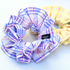 Purple and Blue Plaid Double Layer Scrunchie