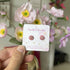 Round Pink Marble Pattern Studs