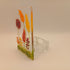 Fused Glass Orange and Red Flower Tealight