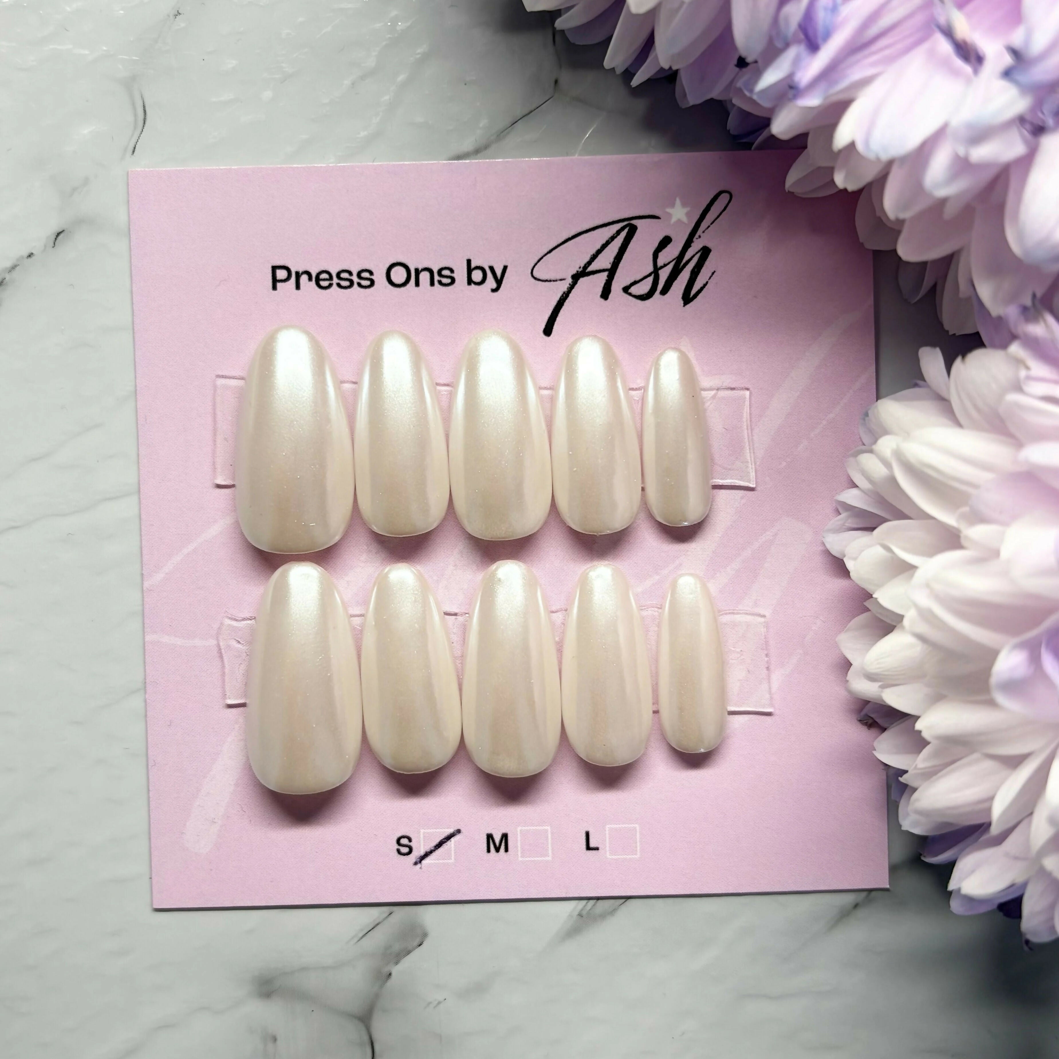 Reusable Pearlescent Chrome Handmade Press On Nails