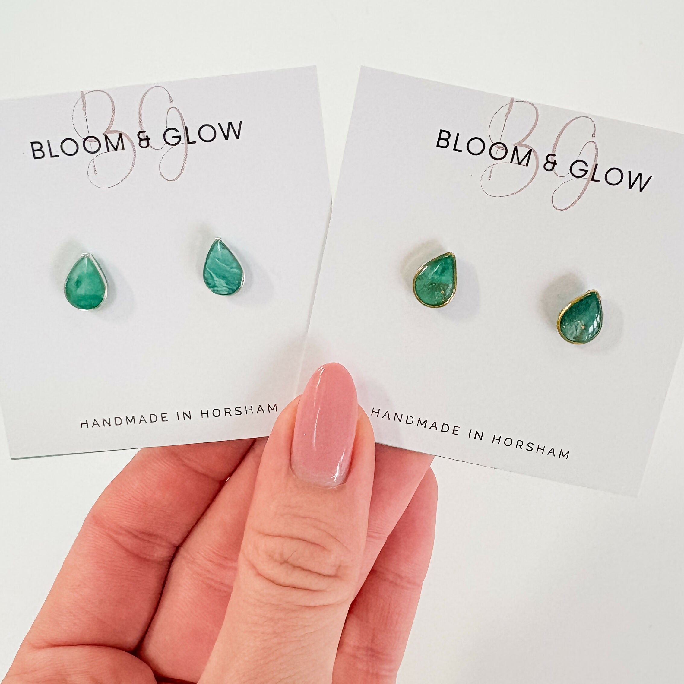 Emerald Crystal Effect Stud Earrings