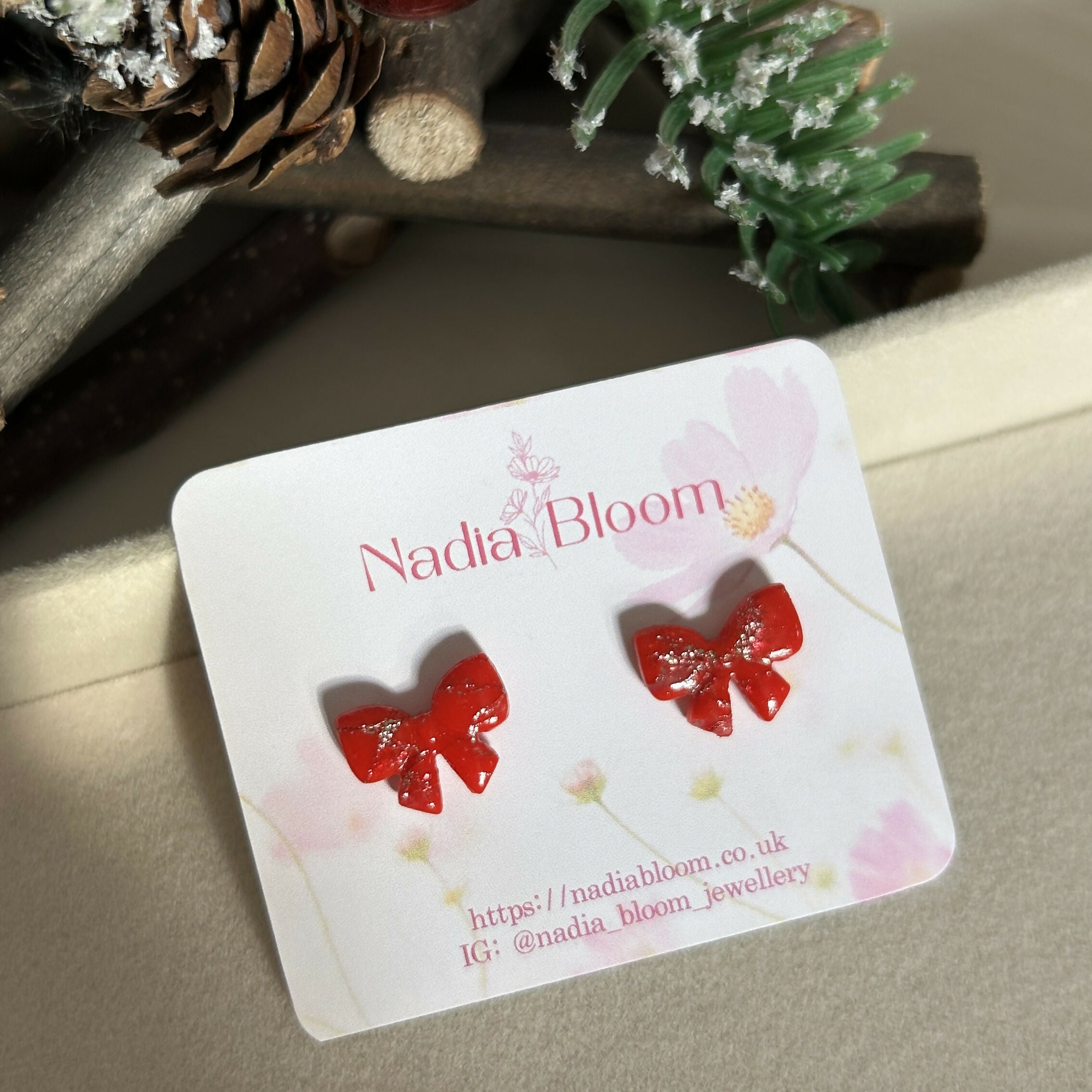 Red Bow Tie Studs