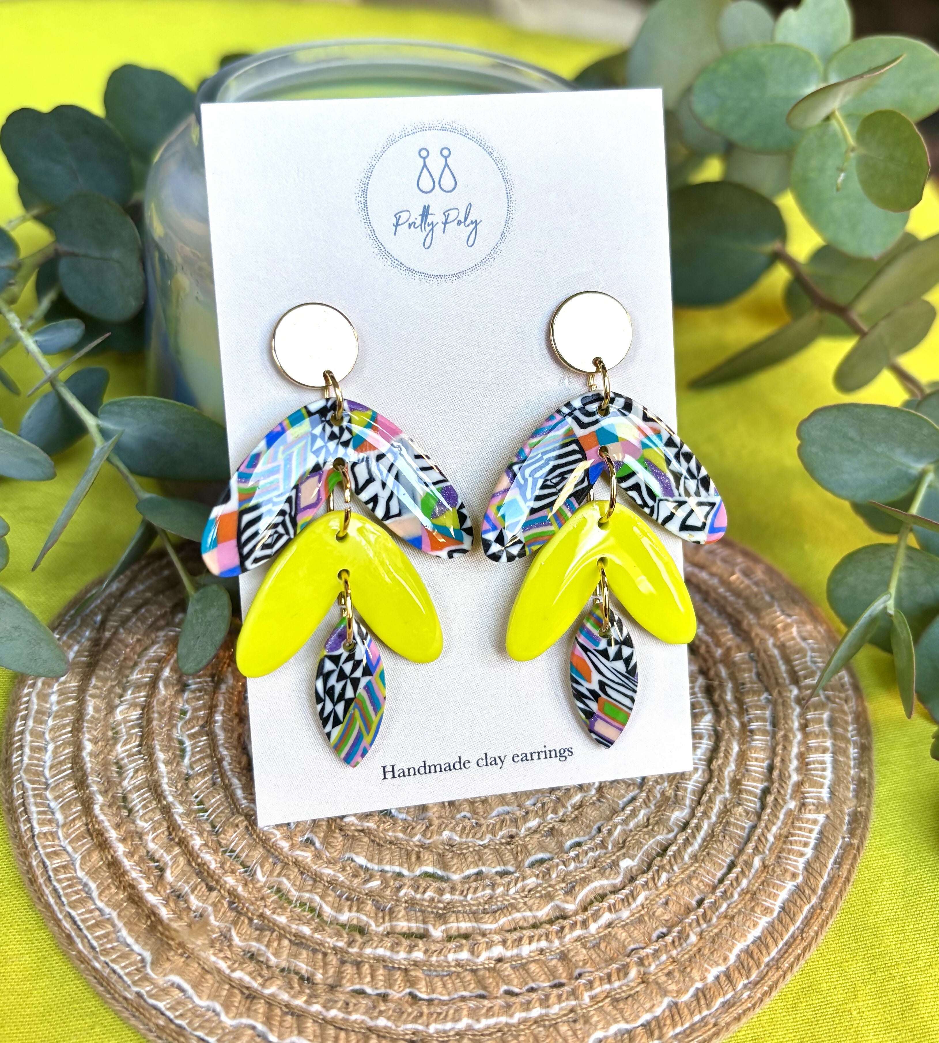 Funky Pattern Collection - Dazzle Dangles Polymer Clay Earrings