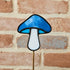 Mottled Blue Mushroom Stained Glass Plantstake