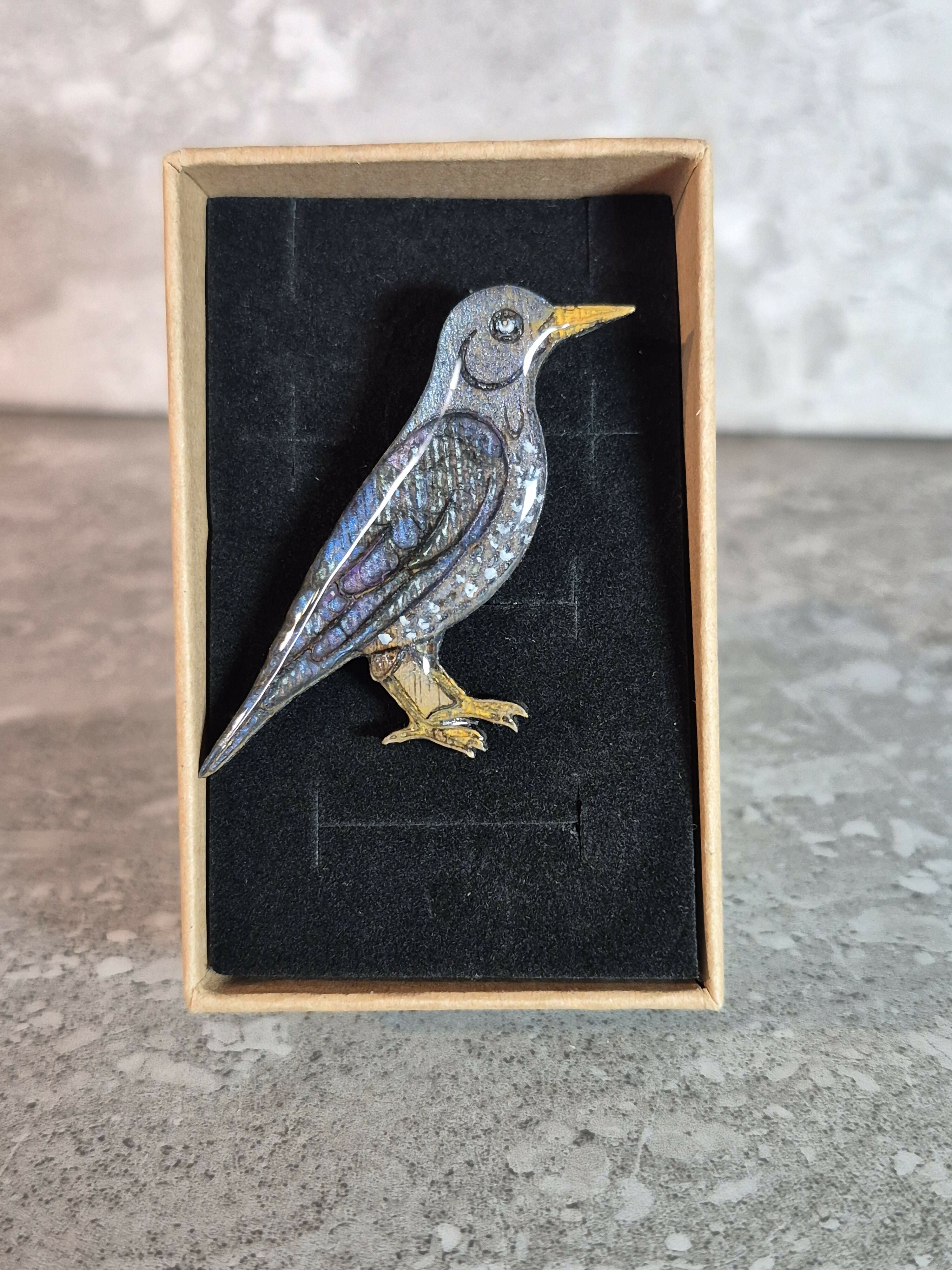 Unique Handcrafted Starling Pin