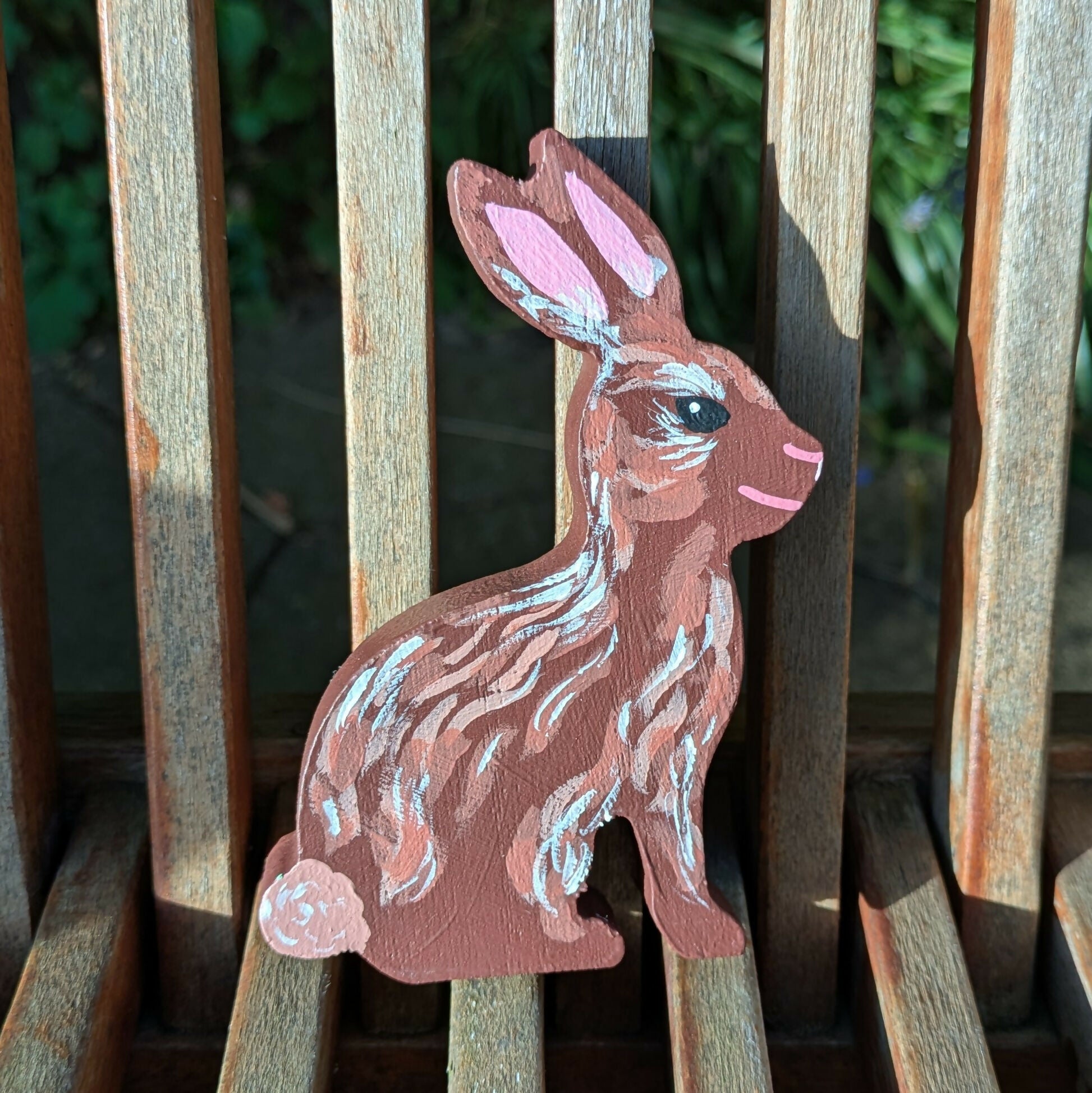 Hand Painted Wooden Rabbit