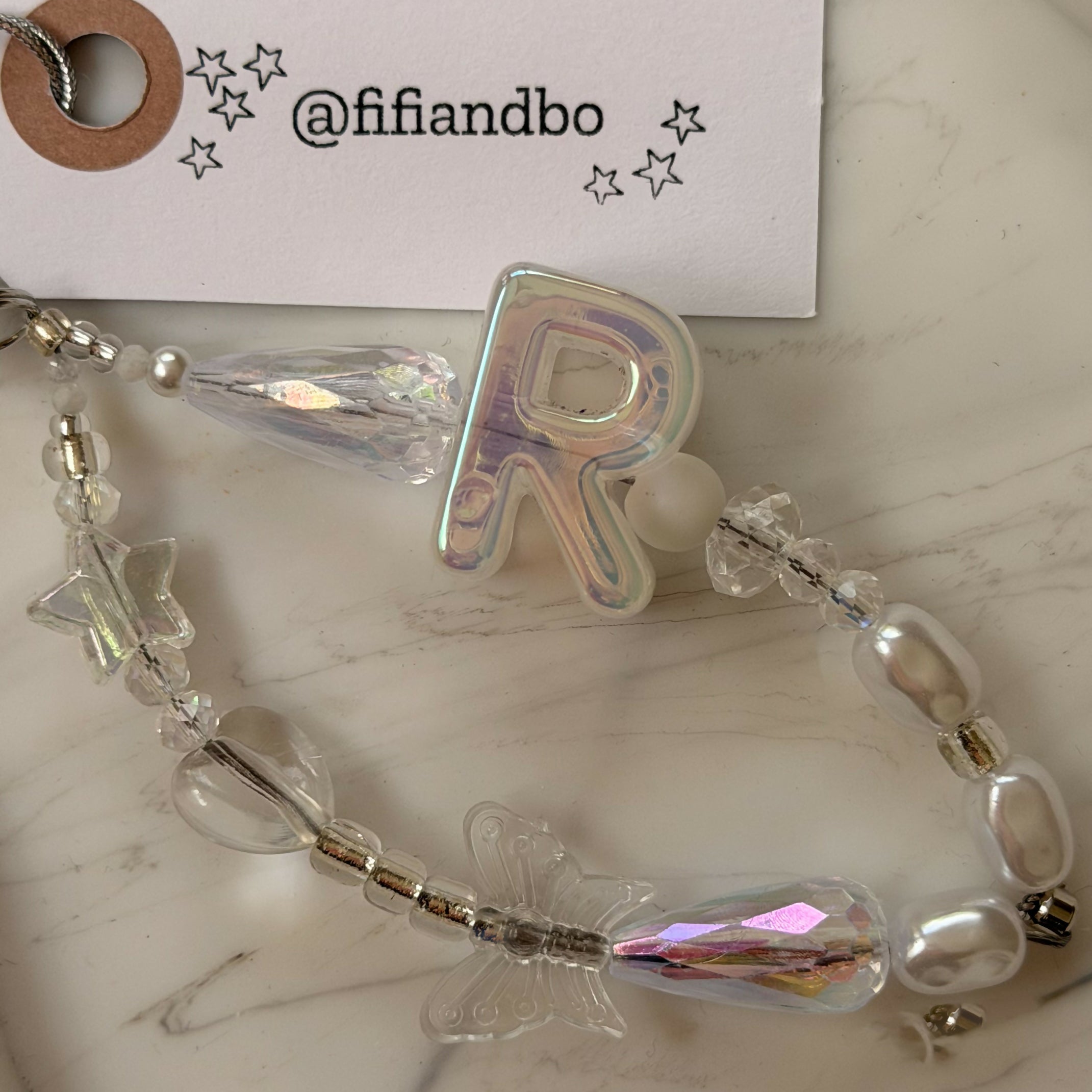 Fifi & Bo Mini Bag Charm Initial R