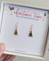 Christmas Tree Real Leaf Earrings Gold Plated