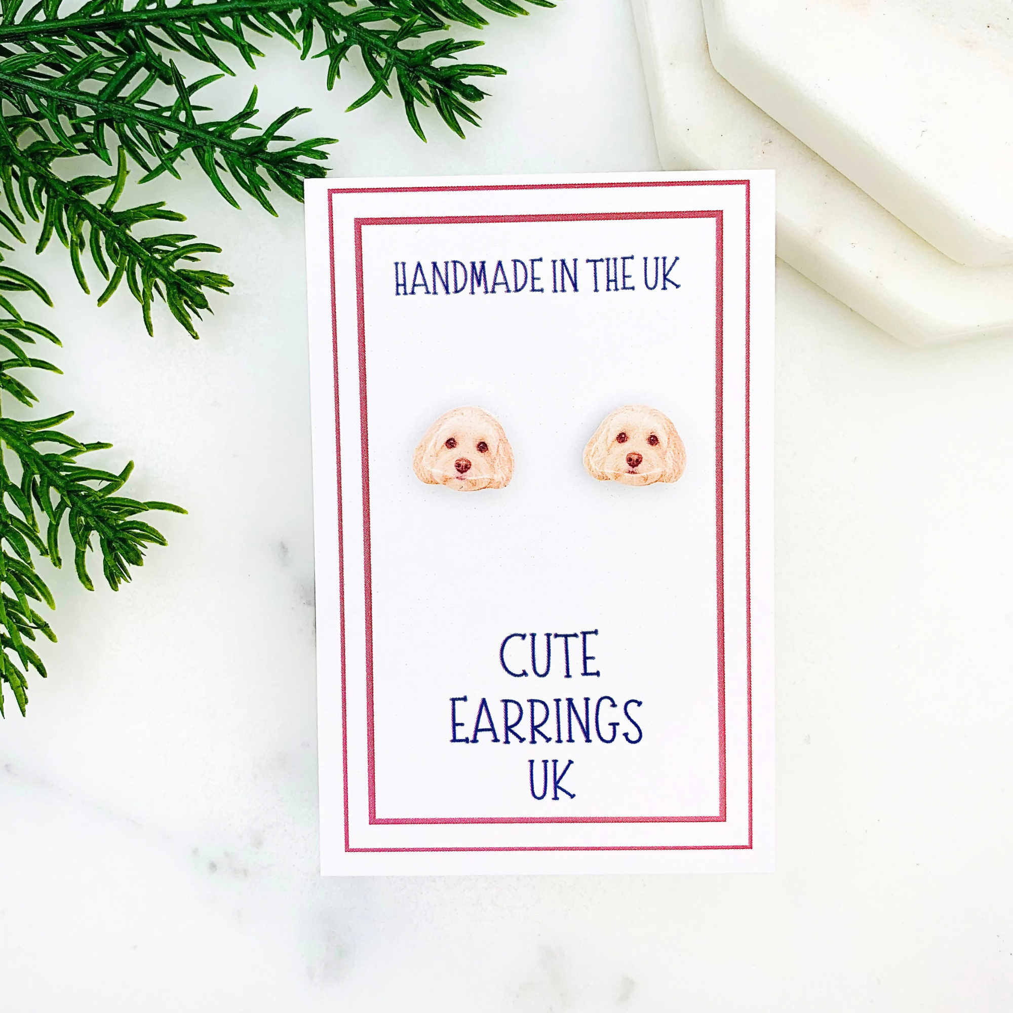 Blonde/Cream Cockapoo Stud Earring (2026)