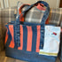 Unique Handcrafted Striped Denim Large Tote Bag Handbag Made From Upcycled Jeans