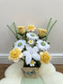 Handmade Chenille Wildflower Basket Arrangem