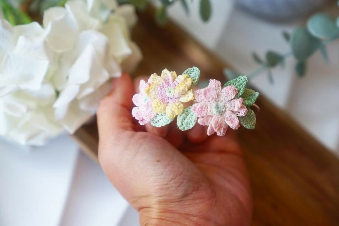 Handmade Micro Crochet Cosmos Bangles