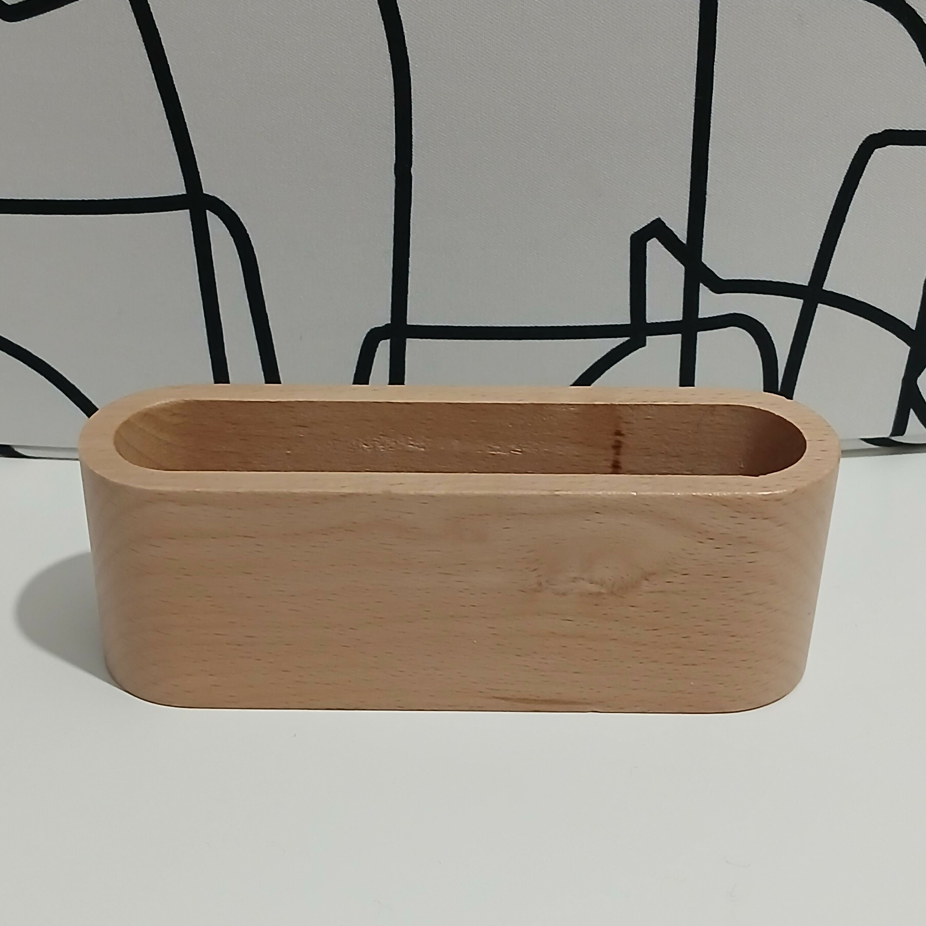 Wooden Business Card Holder – “Keep Your Chin Up” (Maple)