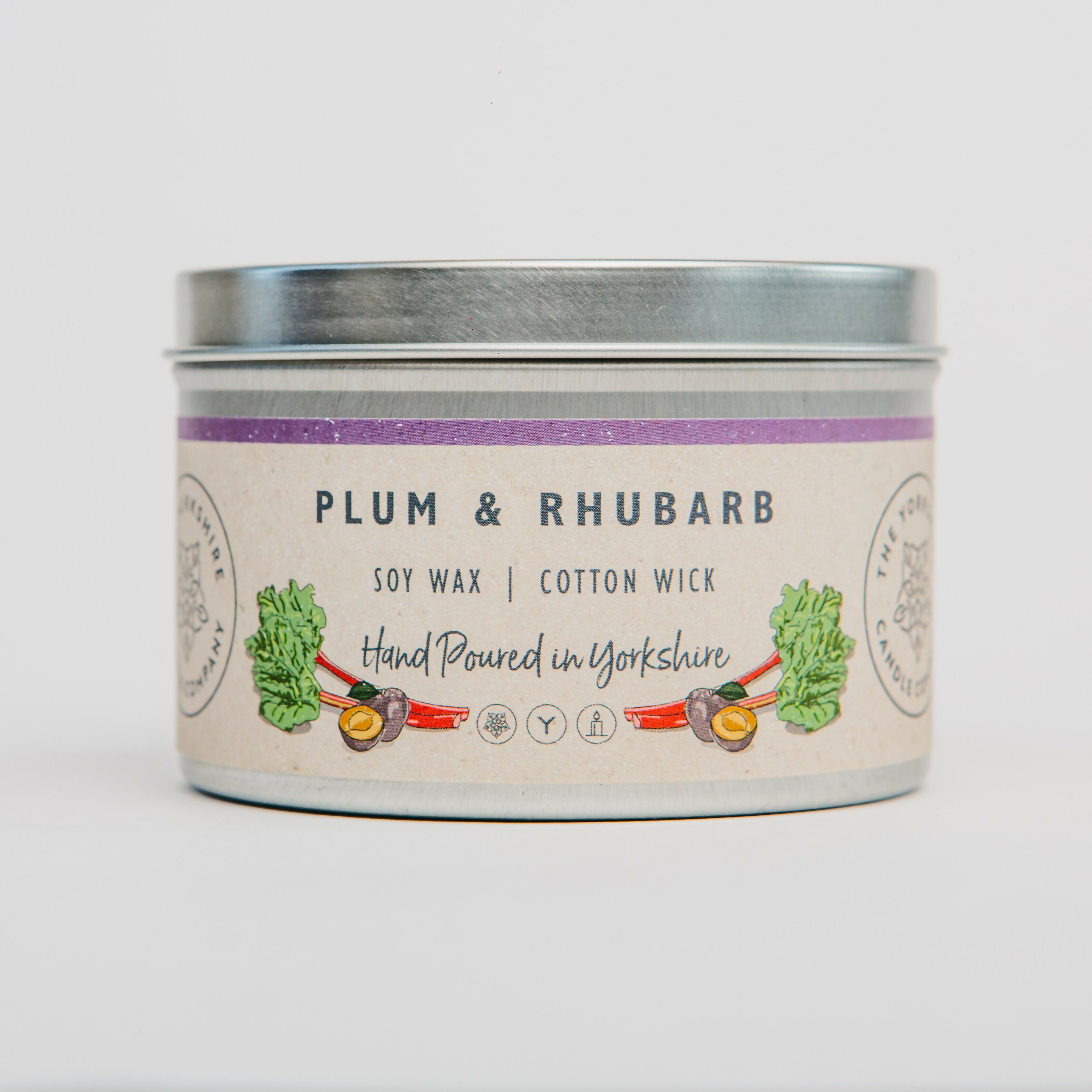 Plum & Rhubarb Large Tin Candle - 250ml