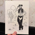 Cowboy Skeleton - Illustrated Black and White Print