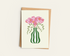 Freesias Flower Vase Greetings Card