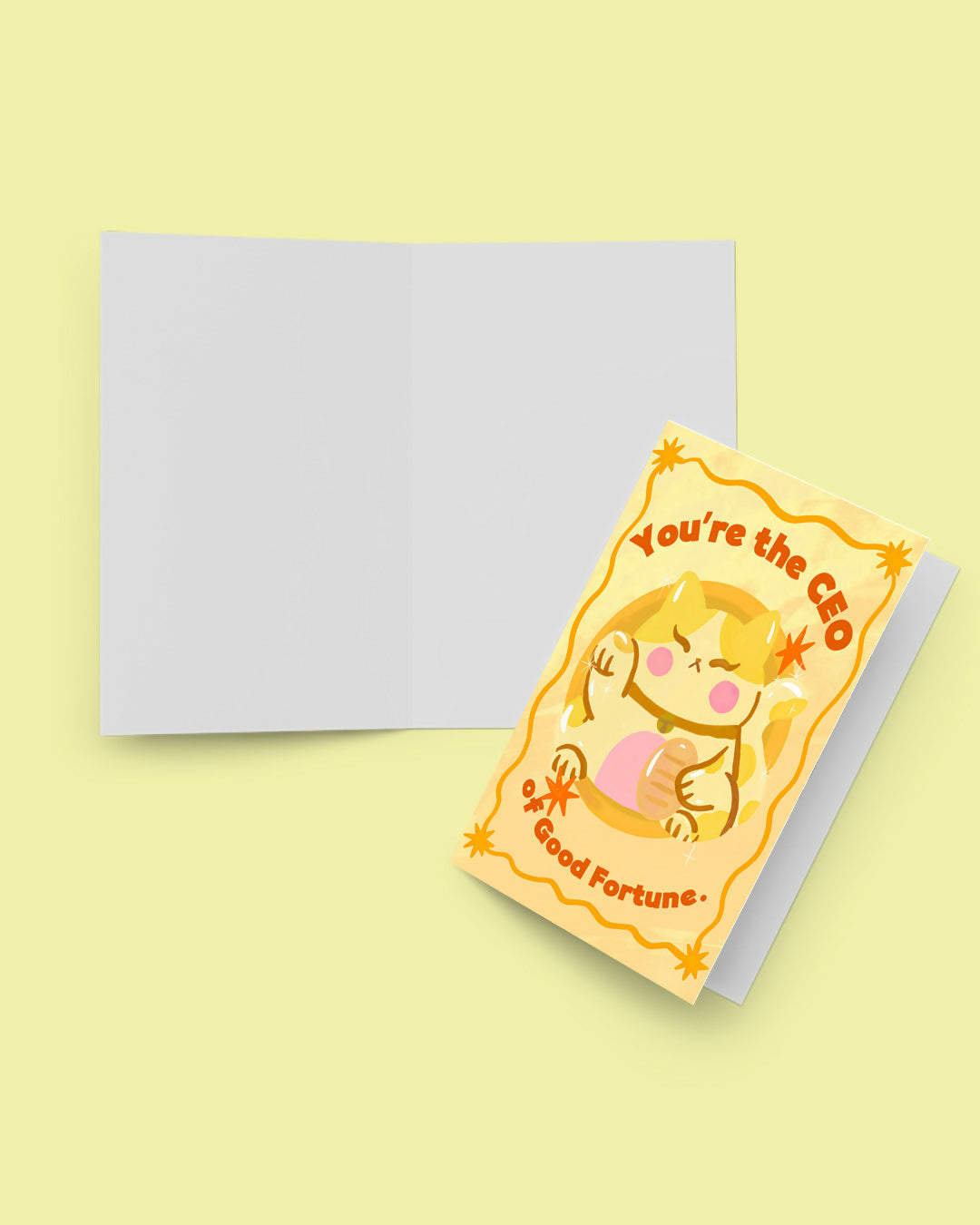 Lucky Cat "You’re the CEO of Good Fortune” Greetings Card