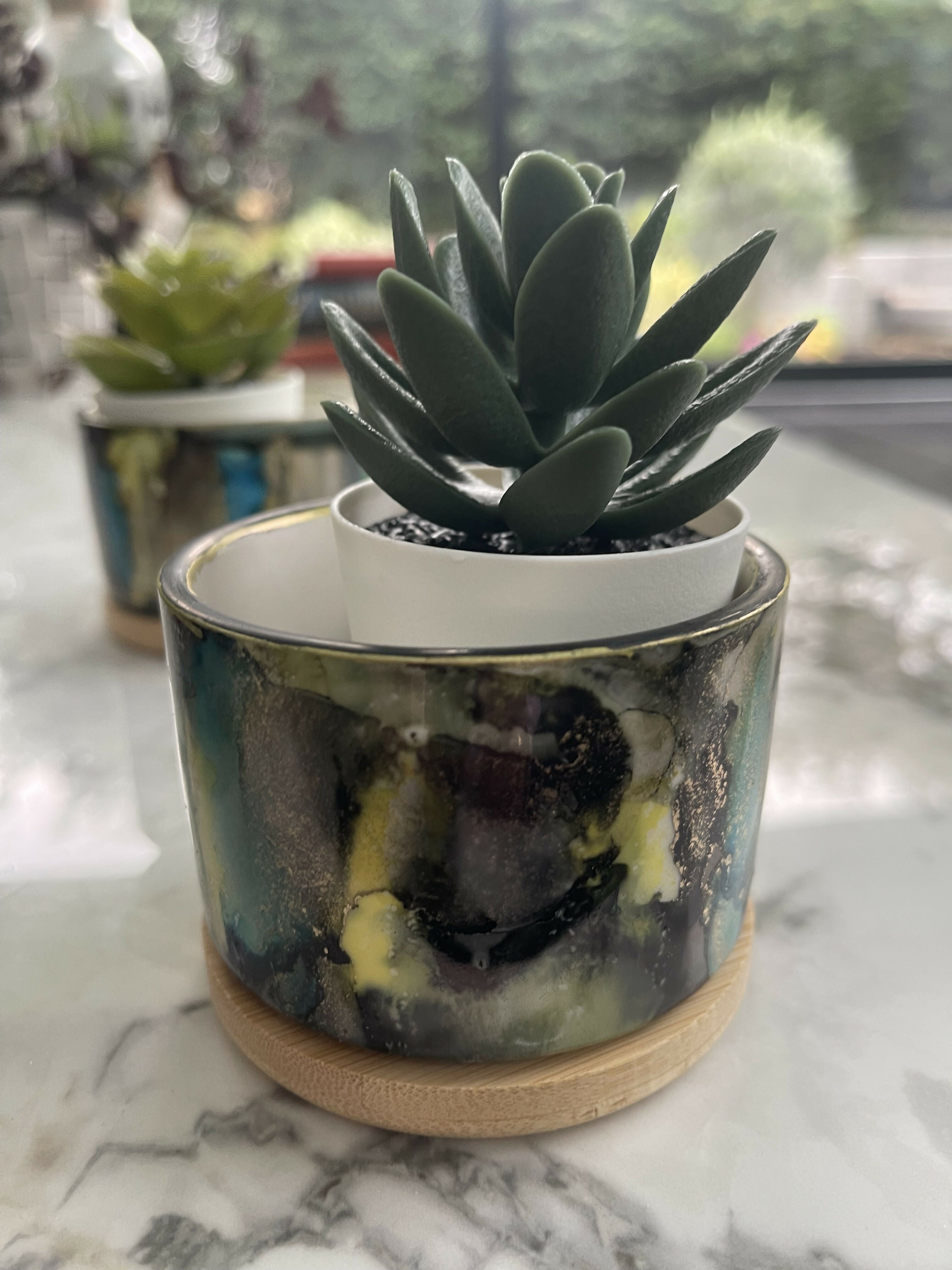 Colourful Hand Painted Ceramic Pots