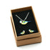 Blue Tits Necklace and Stud Earrings Set
