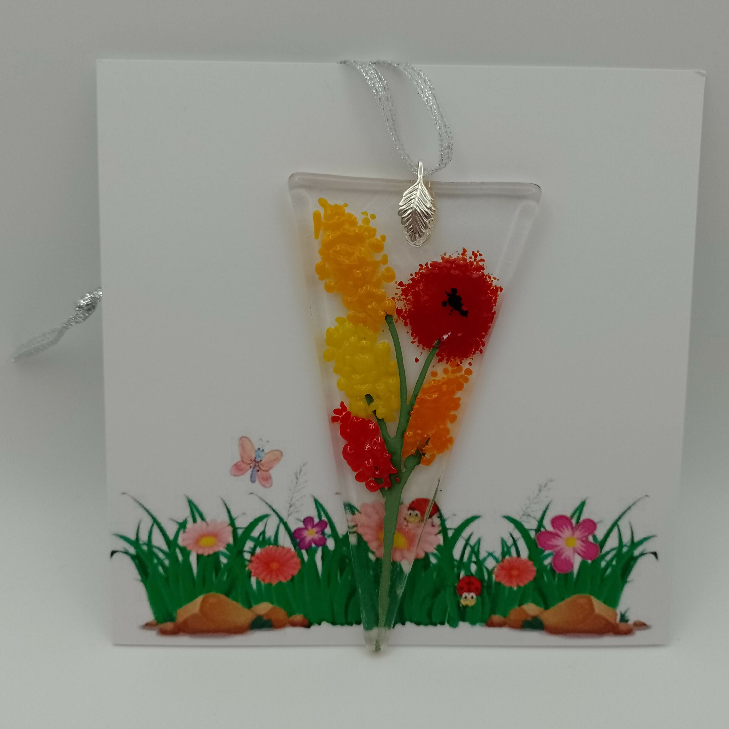 Fused Glass Flower Card
