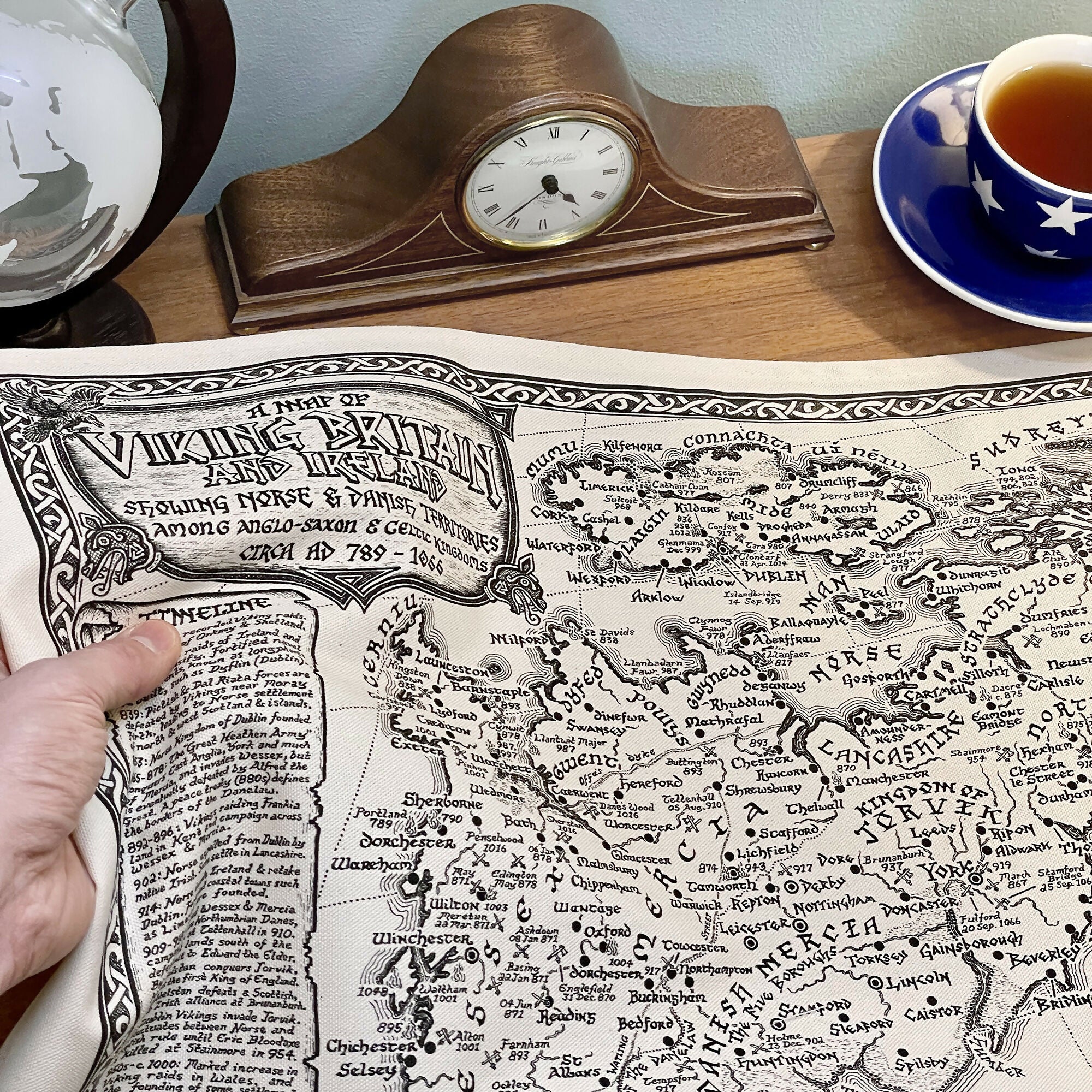 Viking Britain Map Tea Towel