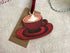 Red Coffee Cup Wooden Christmas Tree Decoration