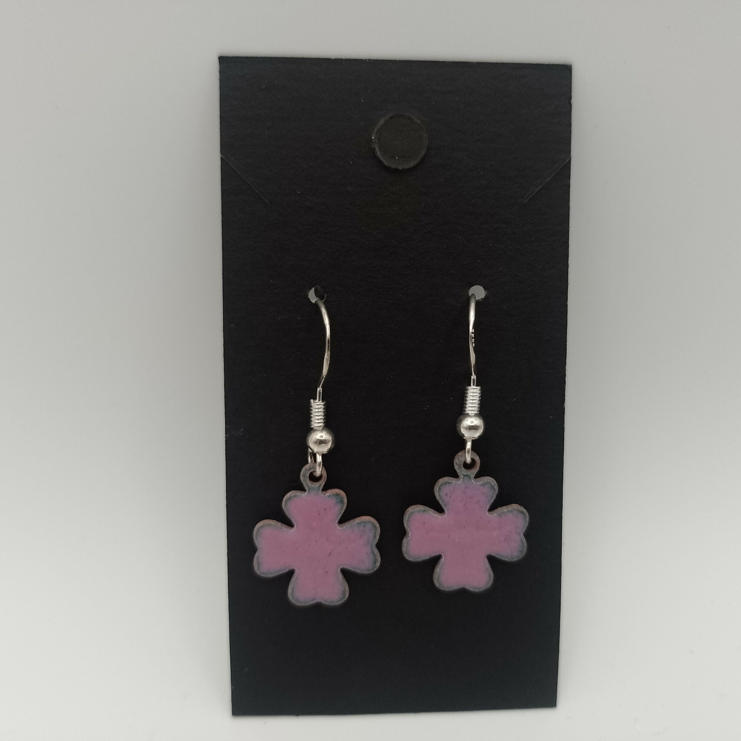 Pink Enamel Earrings