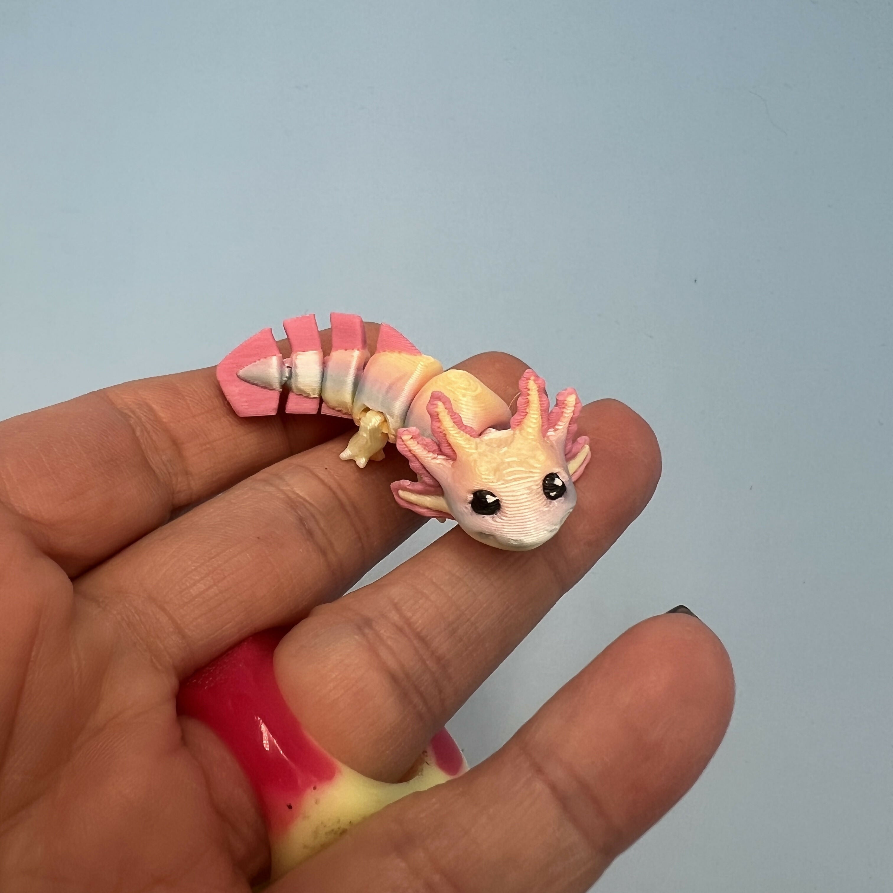3D Printed Micro Miniatures: Articulated Sensory Fidget Animals friends, Axolotls 5cm