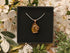 Tiger's Eye Wire Wrapped Crystal Necklace on Sterling Silver Chain