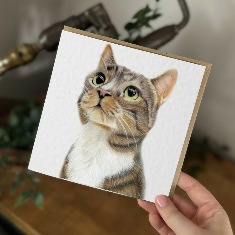 Cat Greeting Card – Pet Lover Gift – Handmade Blank Card