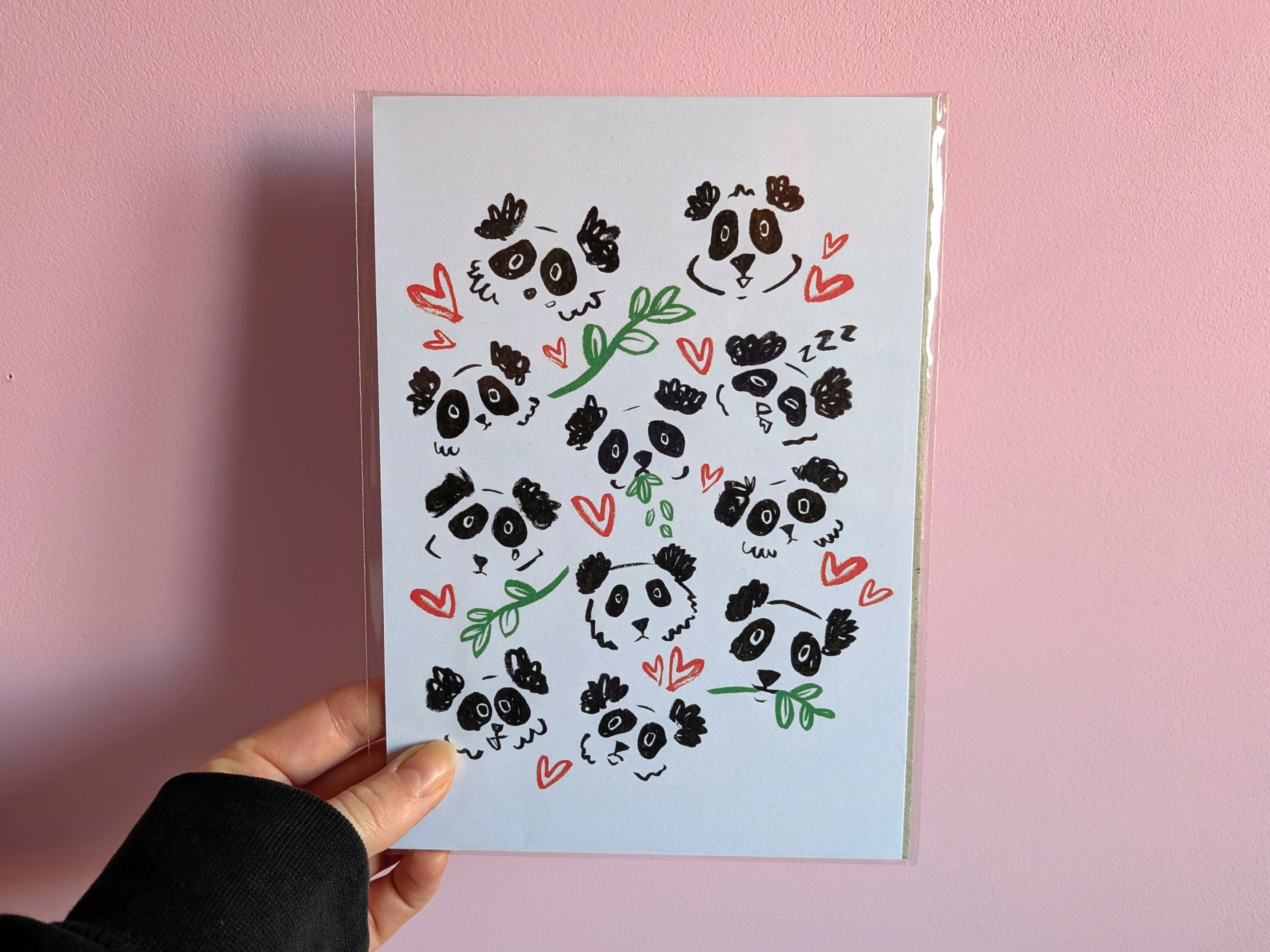 Panda Faces A5 Print