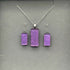 Pink Crackle Dichroic Glass Necklace and Earrings Set - Sterling Silver, Handmade by Jade Tapson Glass