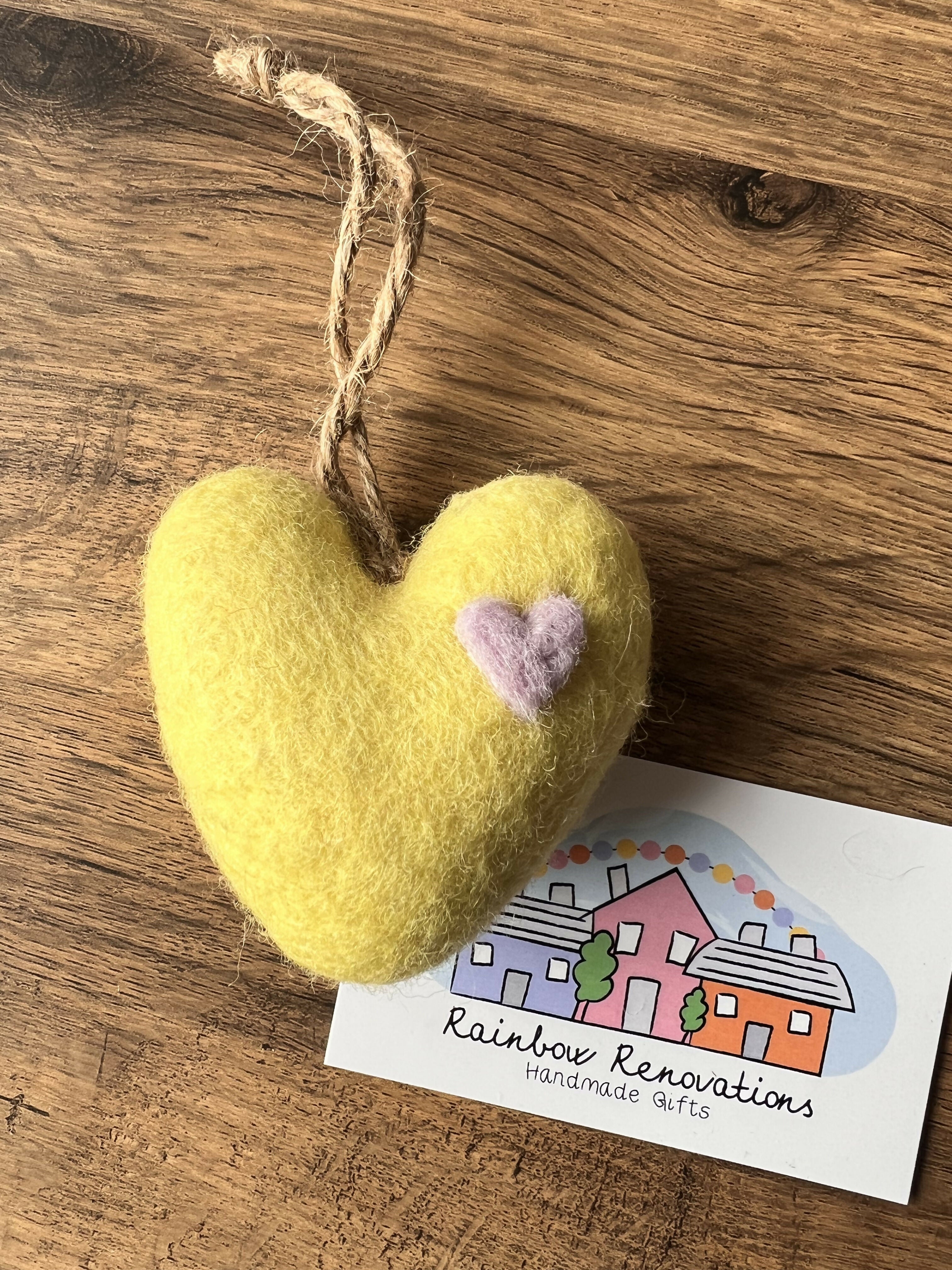 Felt Heart Hanging Decoration