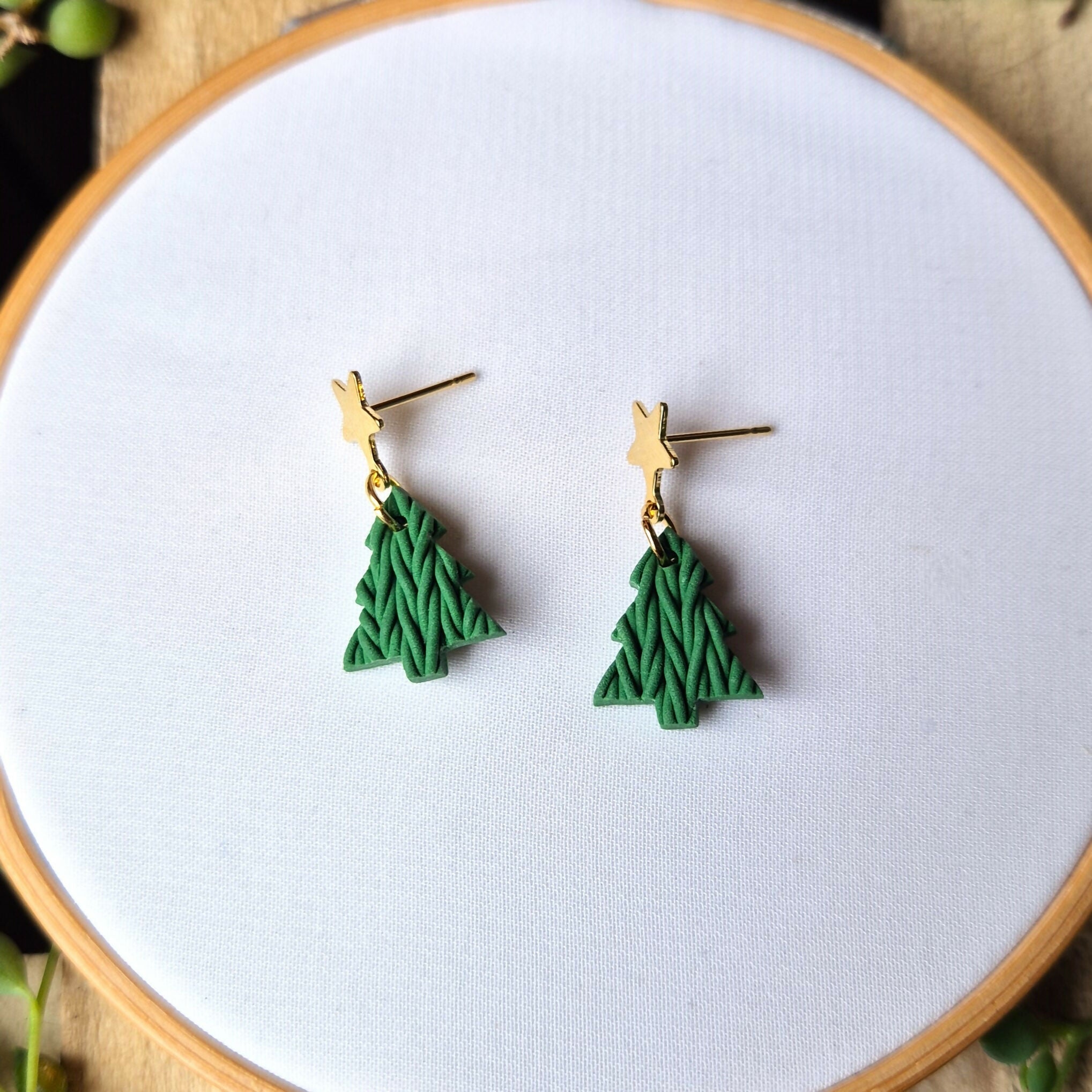 Christmas Tree Knit Earrings