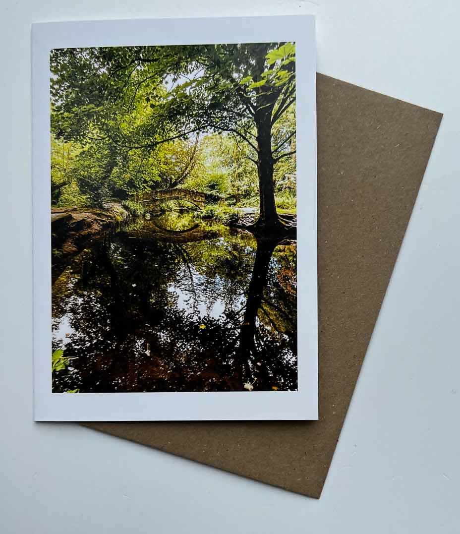 Meanwood Bridge reflection art card