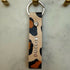 Hand Painted Leopard Keyring Silver
