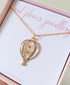 Real Flower Hot Air Balloon Necklace Gold Plated