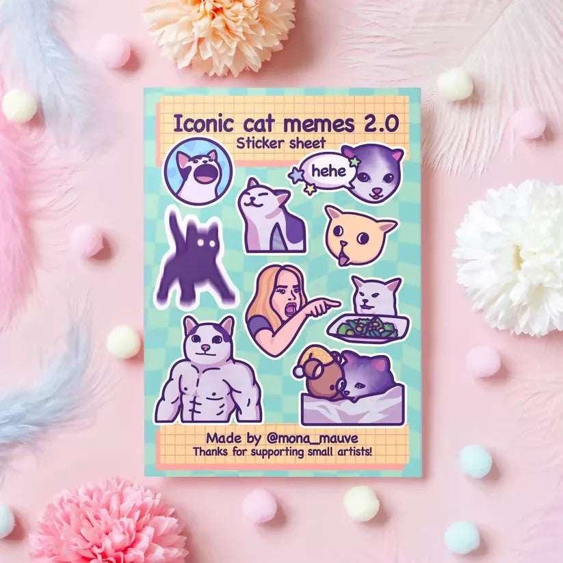 Sticker Sheet - Cat Themed