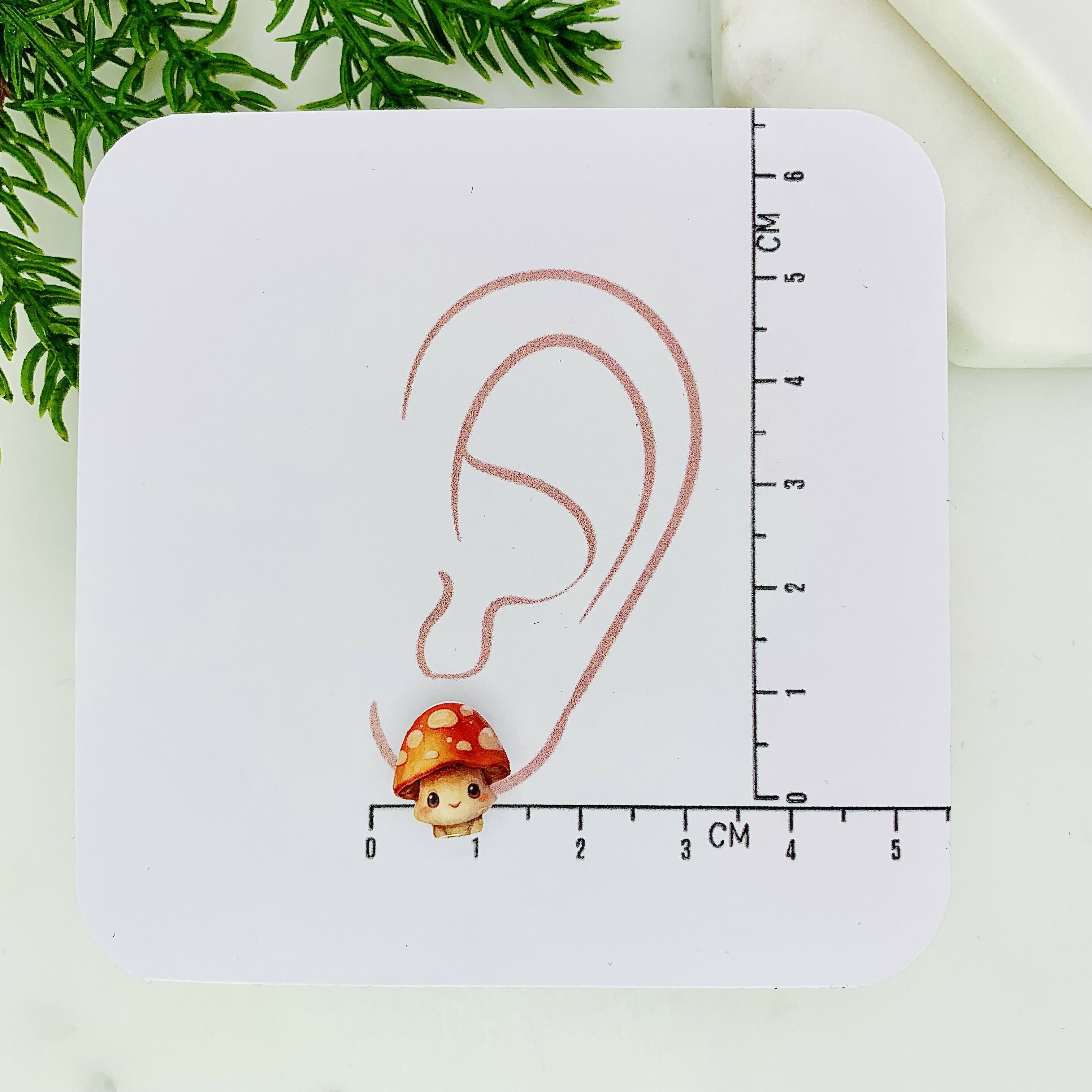Happy Mushroom/Toadstool Stud Earrings.