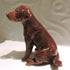 Ceramic Chocolate Labrador dog sculpture