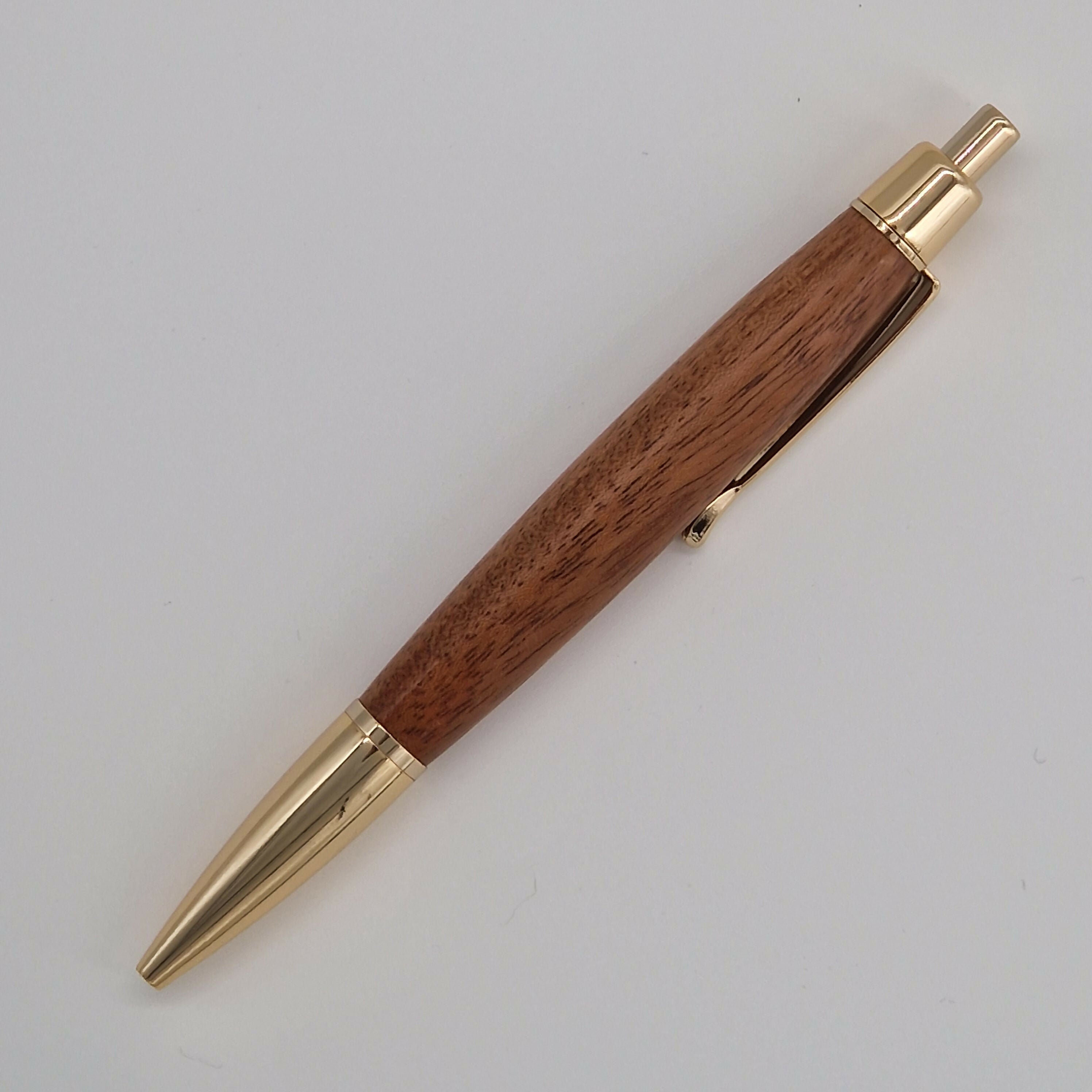 Hand Turned Click Pen made from Mahogany Wood