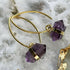 Handmade Gold Vermeil Double Terminated Amethyst Point Earrings
