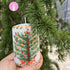 Christmas Tree Design On White Candle