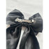 Black Satin Hair Bow with Barrette Clip