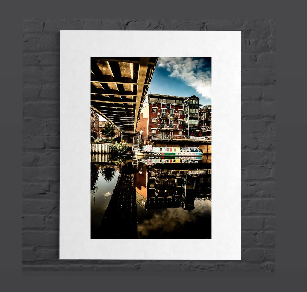 Leeds Clarence Dock Reflection, Mounted Photographic Print